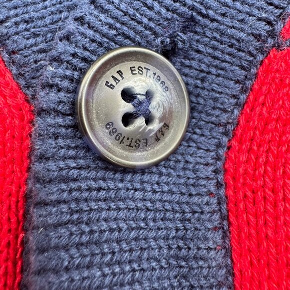 GAP KIDS Red Blue Buffalo Check Plaid CARDIGAN Knit SWEATER Top Toddler 2T - Picture 6 of 7